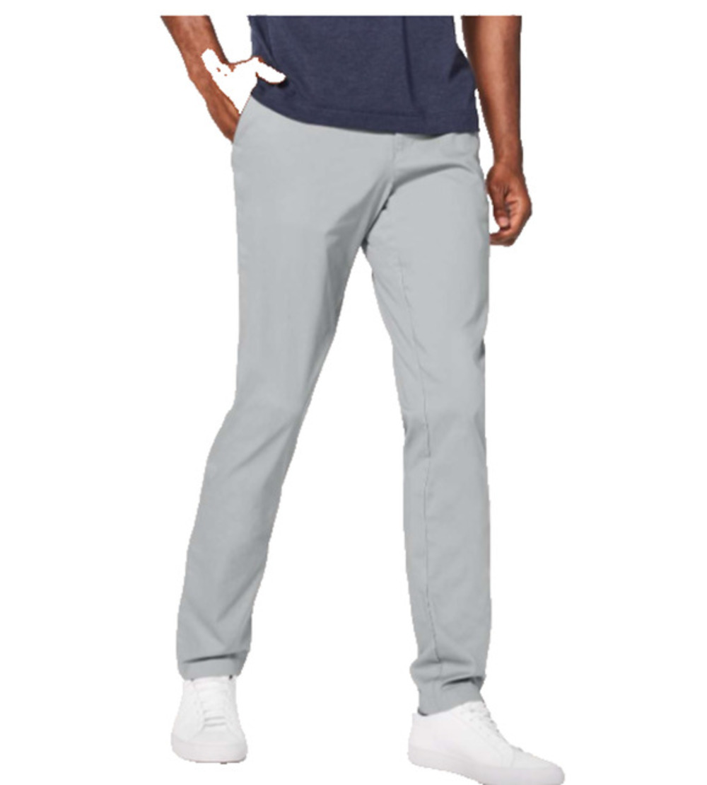 Lululemon Commission Classic Fit Gray Slim Pants Mens 36x33 Zip Pockets Stretch